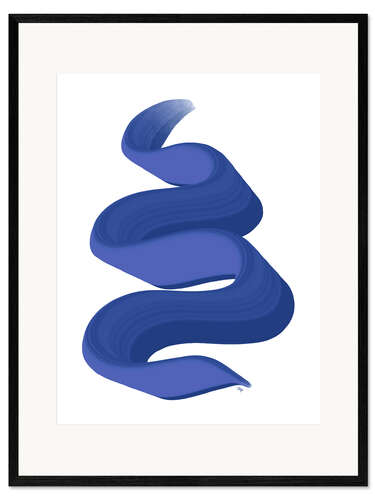 Framed art print Abstract Blue Paint Snake