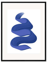 Framed art print Abstract Blue Paint Snake
