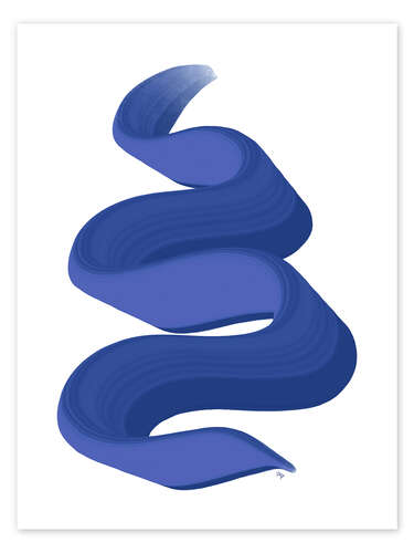 Plakat Abstract Blue Paint Snake