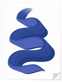 Naklejka na ścianę Abstract Blue Paint Snake