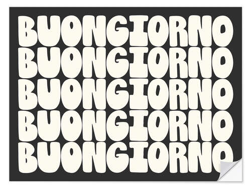 Wandsticker Buongiorno in Black and White