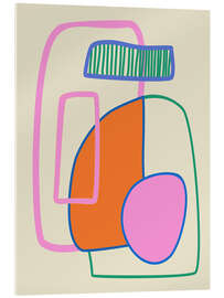 Acrylic print Playful Abstract Pastels Shapes - apricot and birch