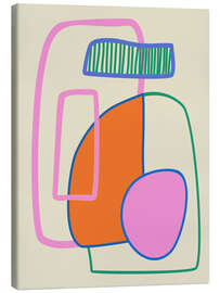 Canvas print Playful Abstract Pastels Shapes - apricot and birch