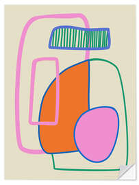 Wandsticker Verspielte abstrakte Pastellformen - apricot and birch