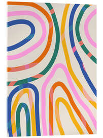 Acrylglasbild Wunderlicher abstrakter Regenbogen - apricot and birch