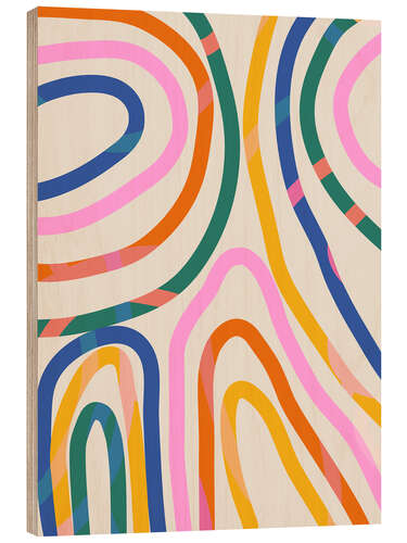 Cuadro de madera Whimsical Abstract Rainbows