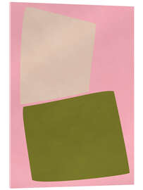 Acrylglasbild Formen in Pink und Grün - apricot and birch
