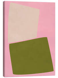 Leinwandbild Formen in Pink und Grün - apricot and birch