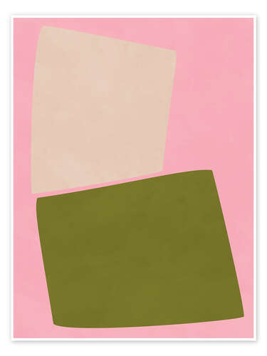 Poster Textured Shapes in Pink and Green