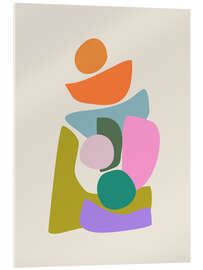 Acrylic print Colourful Abstract Shapes - apricot and birch