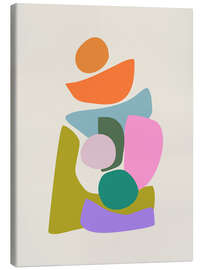Canvas print Colourful Abstract Shapes - apricot and birch