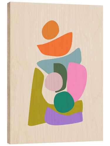 Holzbild Bunte abstrakte Formen
