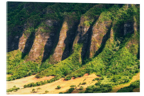 Tableau en verre acrylique Jurassic Valley in Oahu