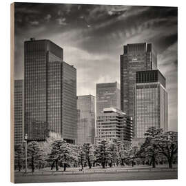Holzbild Ginza Skyline Tokio - Melanie Viola
