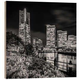 Holzbild Yokohama Skyline