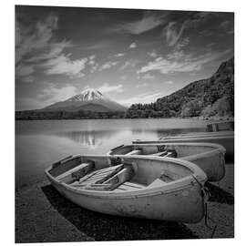 Hartschaumbild Japan Idylle am Shoji-See mit Fuji