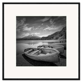 Framed art print Japan Idyll at Lake Shoji with Fuji - Melanie Viola