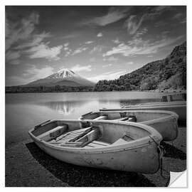 Sticker mural Japan Idyll at Lake Shoji with Fuji - Melanie Viola