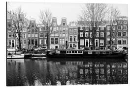 Aluminiumtavla Classic canal view of Amsterdam