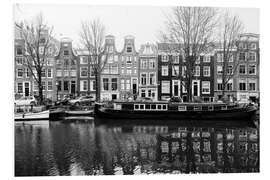 Foam board print Classic canal view of Amsterdam