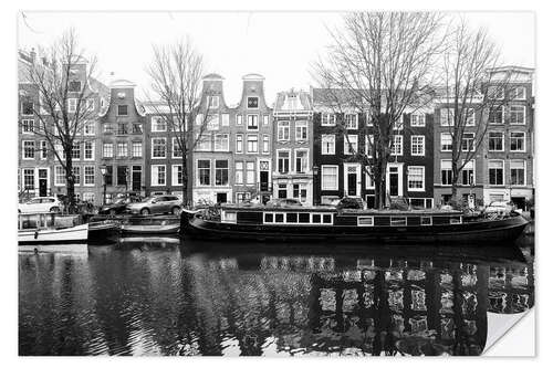 Sticker mural Classic canal view of Amsterdam