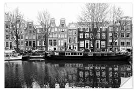 Sticker mural Classic canal view of Amsterdam