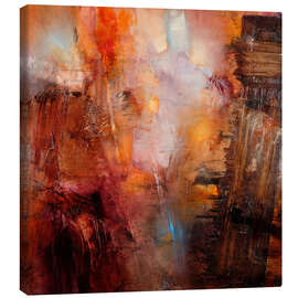 Tableau sur toile Crossing - Red meets turquoise - Annette Schmucker
