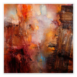 Poster Crossing - Red meets turquoise - Annette Schmucker