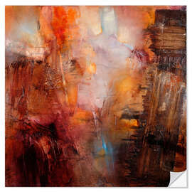 Wandsticker Crossing - Rot trifft türkis