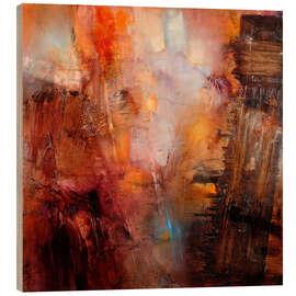 Holzbild Crossing - Rot trifft türkis