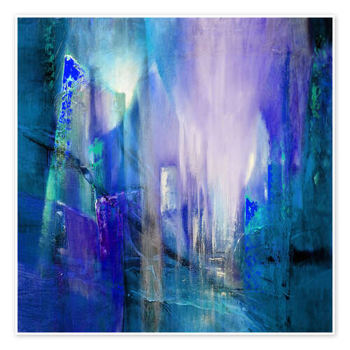 Poster Transparency - translucent purple and turquoise