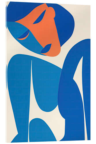 Tableau en verre acrylique Blue Portrait