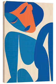Wood print Blue Portrait - Frank Daske