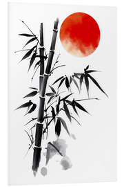 Print på skumplade Sun over the bamboo field