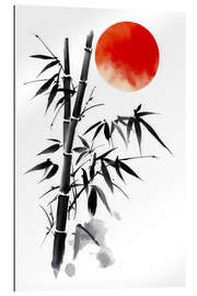 Cuadro de plexi-alu Sun over the bamboo field