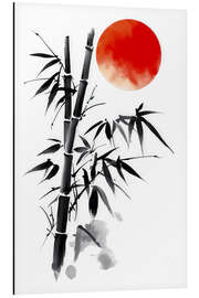 Magnettafel Sonne über dem Bambusfeld