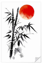 Vinilo para la pared Sun over the bamboo field