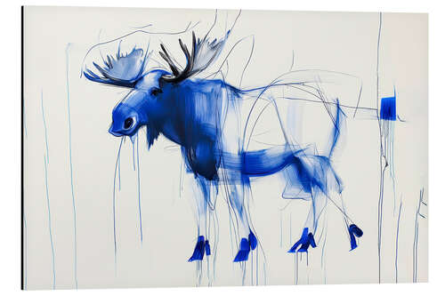Alubild Blauer Elch