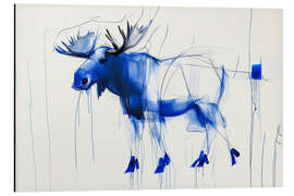 Alubild Blauer Elch - Peter Roder