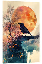 Tableau en verre acrylique Watchful crow - Peter Roder