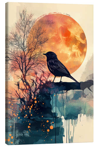 Tableau sur toile Watchful crow