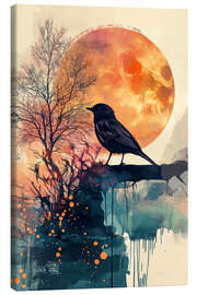 Tableau sur toile Watchful crow - Peter Roder