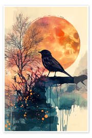Poster Watchful crow - Peter Roder