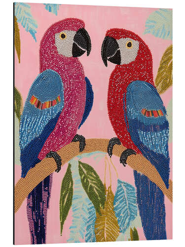 Aluminium print Pair of parrots