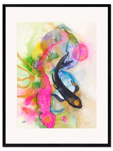 Framed art print Meditation with Koi
