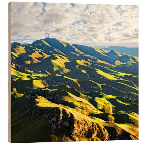 Wood print Te Mata Peak New Zealand