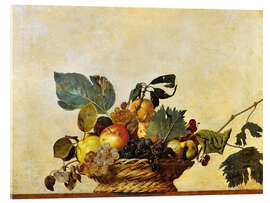 Akrylglastavla Basket of Fruit - Michelangelo Merisi (Caravaggio)