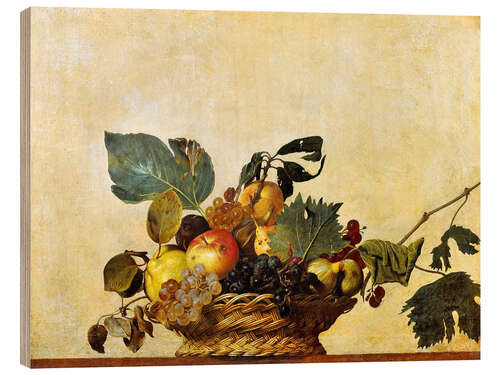 Tableau en bois Basket of Fruit