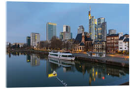 Acrylglasbild Frankfurt am Main, Fluss mit Spiegelung der Skyline - Jan Wehnert