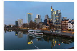 Alubild Frankfurt am Main, Fluss mit Spiegelung der Skyline - Jan Wehnert